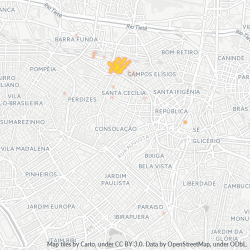 01154-000 Mapa de calor de densidad empresarial