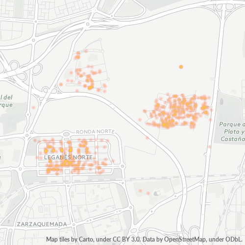 28919 Mapa de calor de densidad empresarial