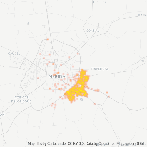 97370 Mapa de calor de densidad empresarial