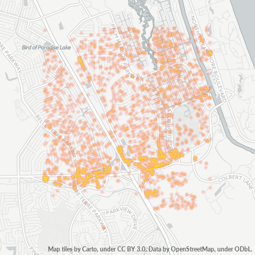 32137 Business Density Heatmap