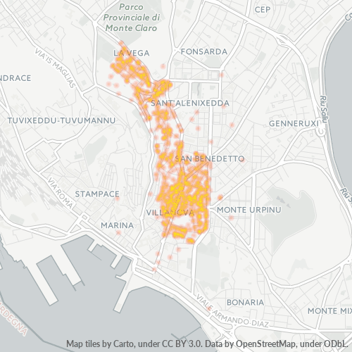 Mappa di calore per cap 09127