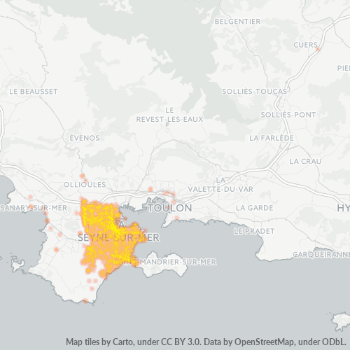 83500 Thermocarte de densité d'activité