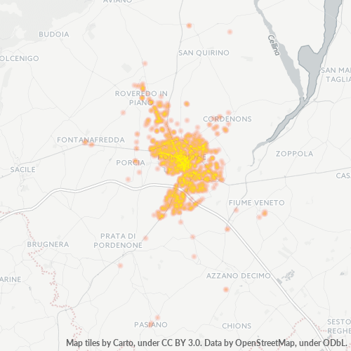 Mappa di calore per cap 33170