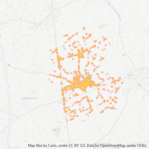 Heatmap voor postcode 8740