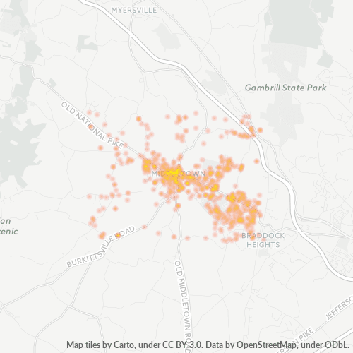 21769 Business Density Heatmap