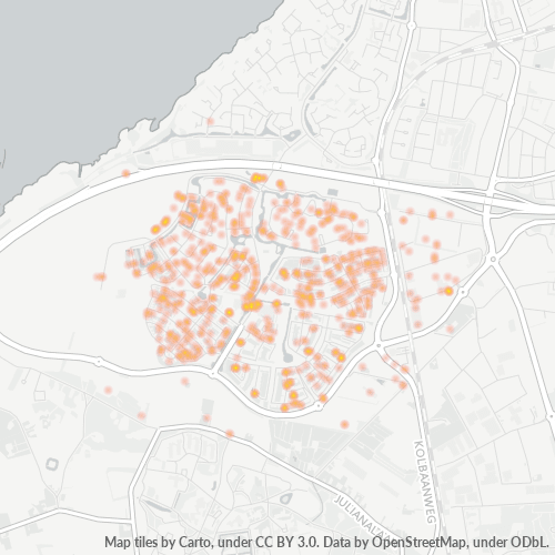 Heatmap voor postcode 3845