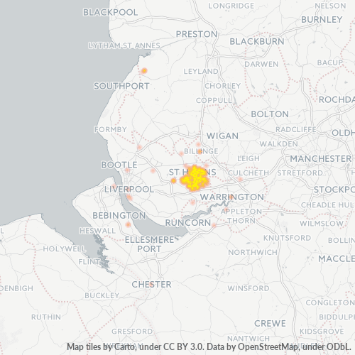 WA9 Business Density Heatmap