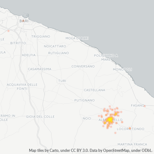 Mappa di calore per cap 70011