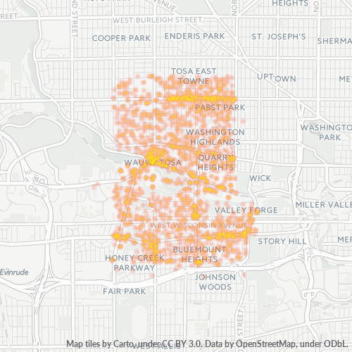 53213 Business Density Heatmap