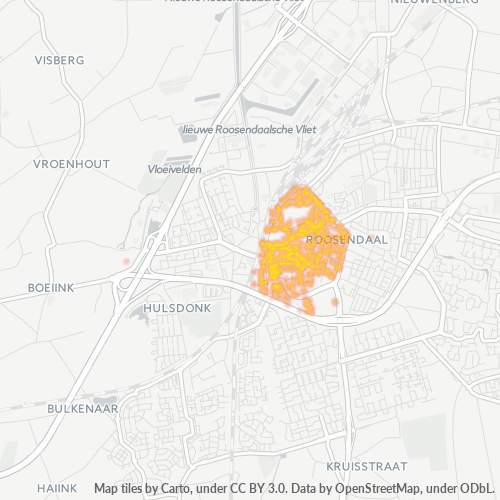 Heatmap voor postcode 4701