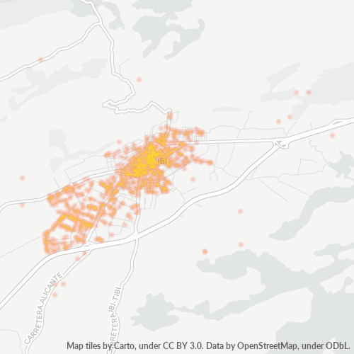 Mapa de calor para código postal 03440