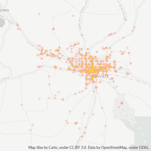 16354 Business Density Heatmap