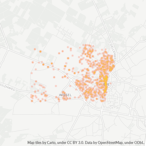 Heatmap voor postcode 8162
