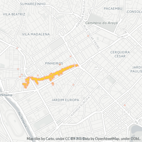 05422-000 Mapa de calor de densidad empresarial