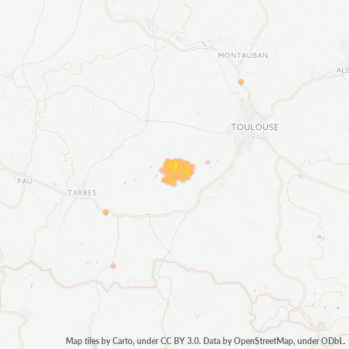 Carte de chaleur pour code postal 31230