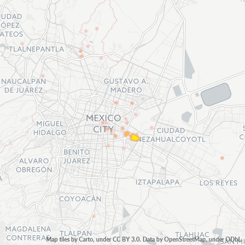 15020 Mapa de calor de densidad empresarial