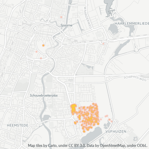Heatmap voor postcode 2037