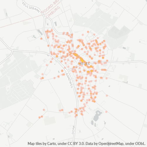 Heatmap voor postcode 5768