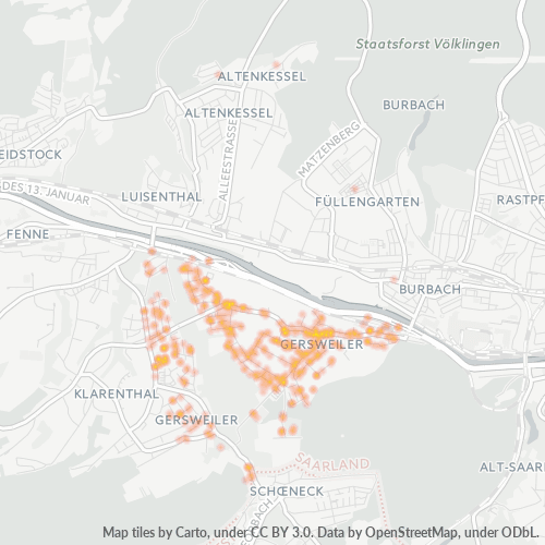 66128 Standortdichte-Heatmap