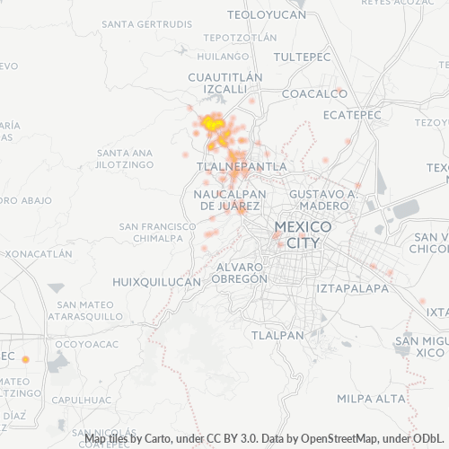 52910 Mapa de calor de densidad empresarial