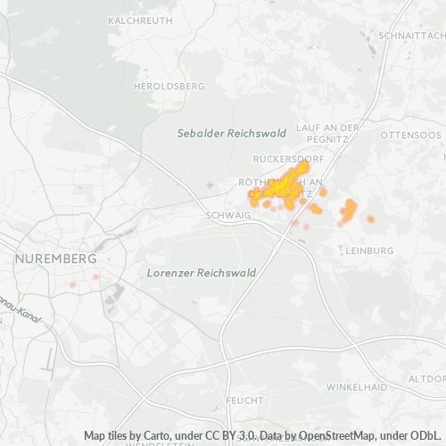 Heatmap für plz 90552