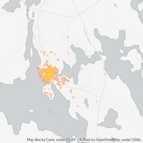 74100 Yritystiheys lämpökarttana