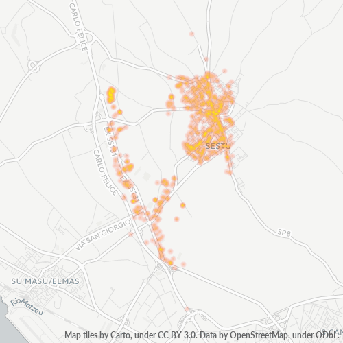 09028 Mappa di concentrazione per la densità di aziende