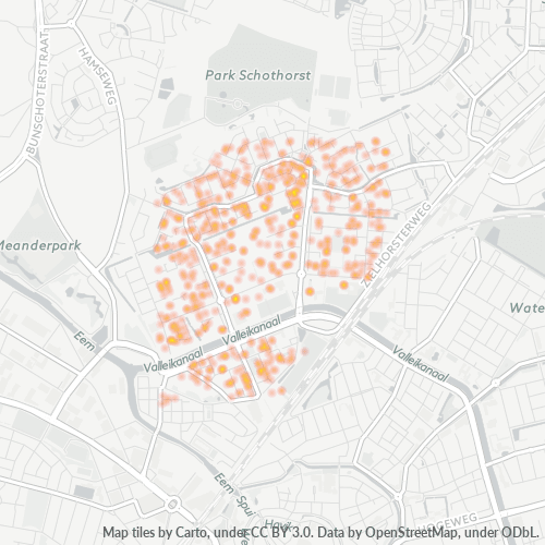 Heatmap voor postcode 3813