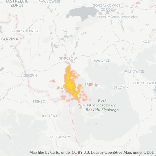 43-450 Mapa intensywności działalności gospodarczej
