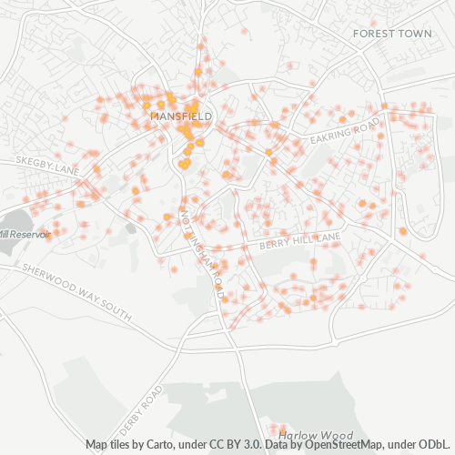 NG18 Business Density Heatmap