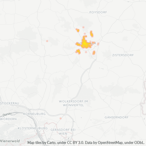 Heatmap für postleitzahl 2130