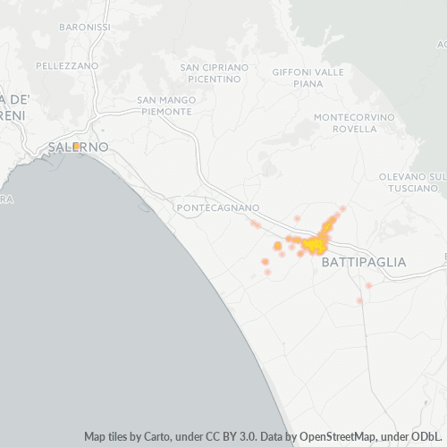 84092 Mappa di concentrazione per la densità di aziende