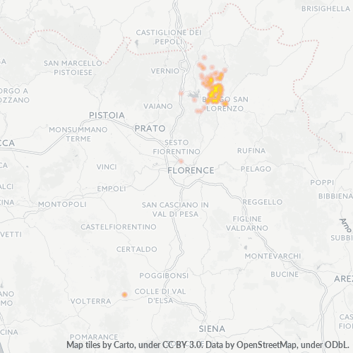 Mappa di calore per cap 50038