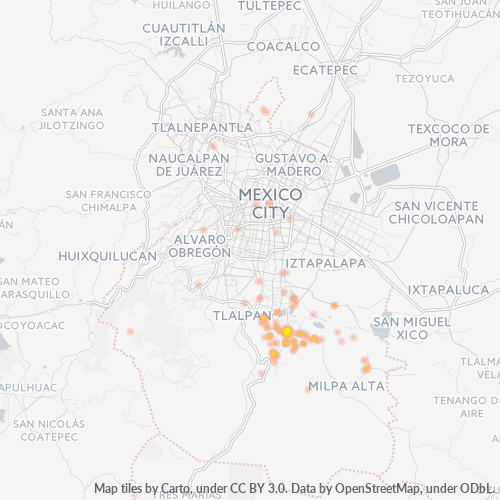 16070 Mapa de calor de densidad empresarial