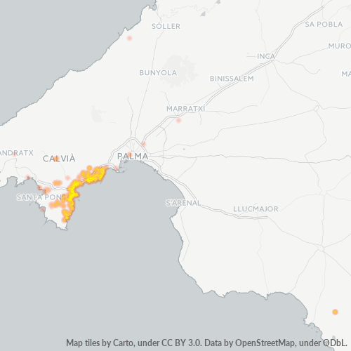 07181 Mapa de calor de densidad empresarial