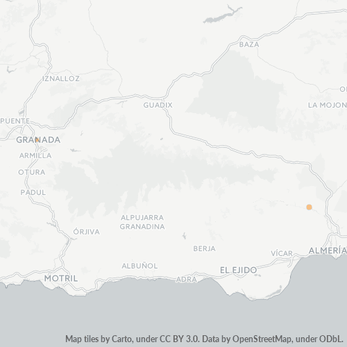 Mapa de calor para código postal 18320