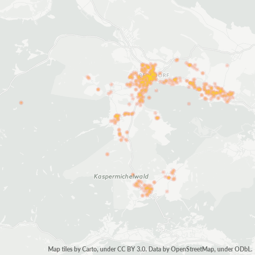 Heatmap für postleitzahl 2560