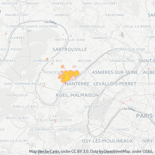Carte de chaleur pour code postal 78420