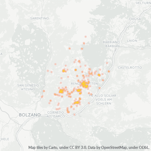 Mappa di calore per cap 39054