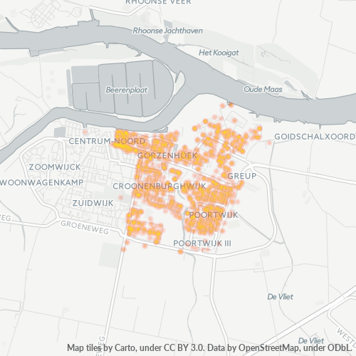 Heatmap voor postcode 3261