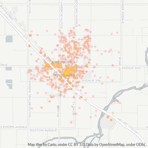 93631 Business Density Heatmap