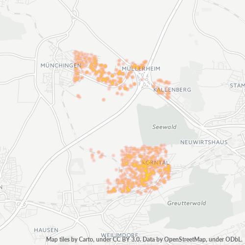 Heatmap für plz 70825