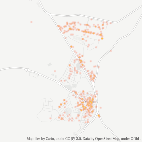 Mapa de calor para código postal 28890
