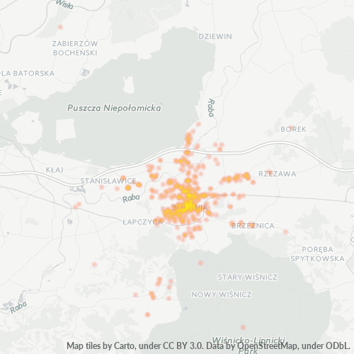 32-700 Mapa intensywności działalności gospodarczej