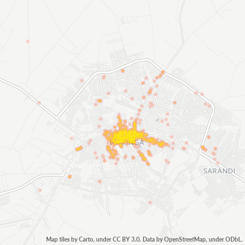 87013-000 Mapa de calor de densidad empresarial