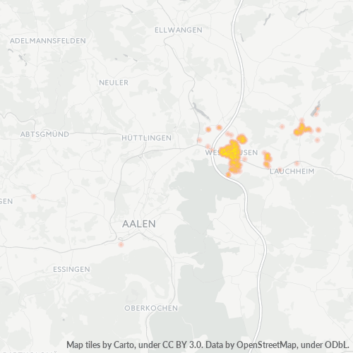 Heatmap für plz 73463