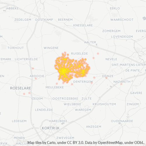 Heatmap voor postcode 8700