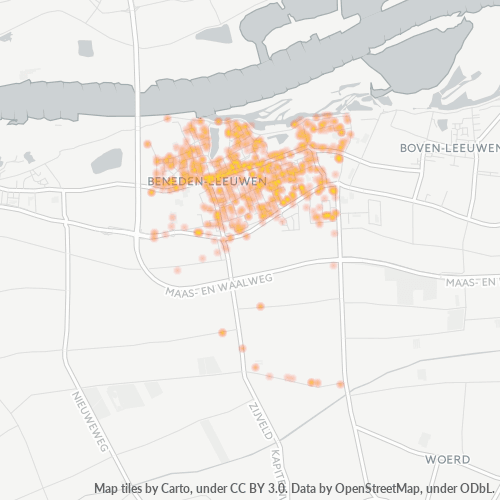 Heatmap voor postcode 6658