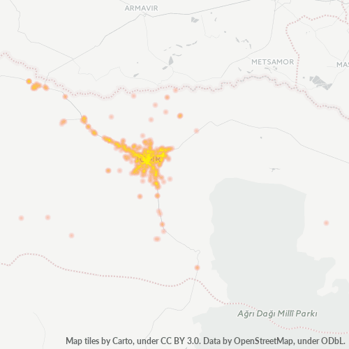 posta kodu 76000 için yoğunluk haritası