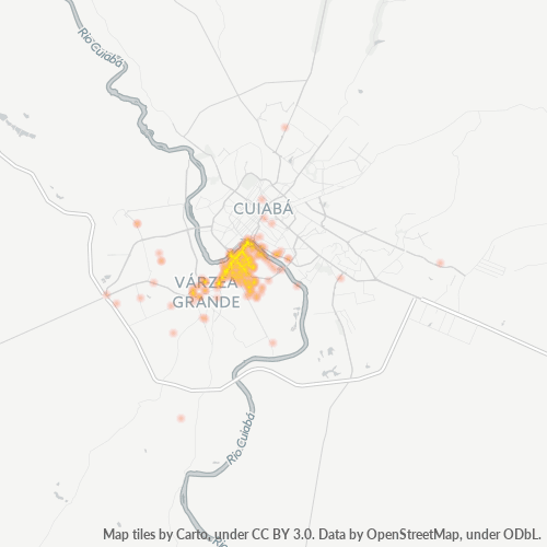 78115-000 Mapa de calor de densidad empresarial